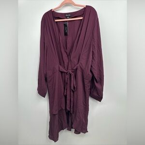 New City Chic XL / 22 Shibara tunic blouse Top In Spiced Plum NWT